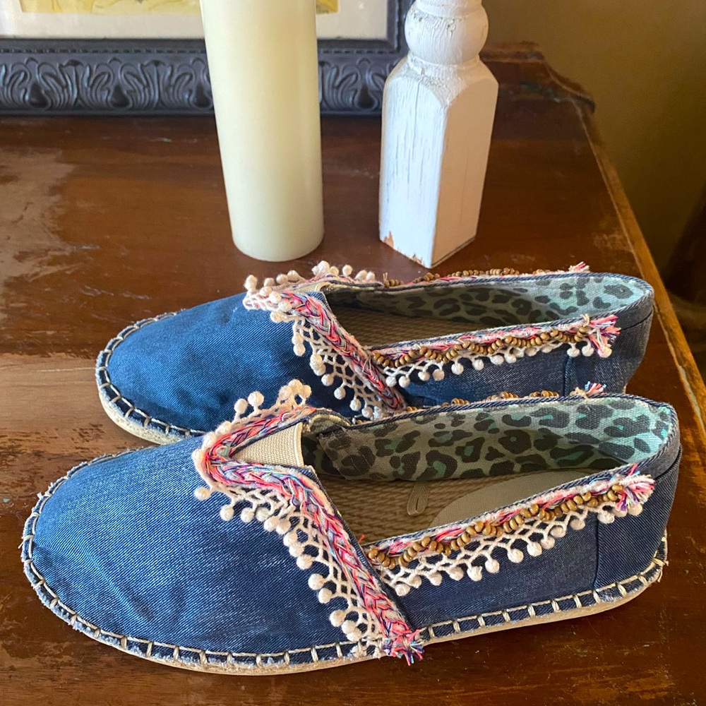 Light Denim Espadrilles Size 36 - NEW
